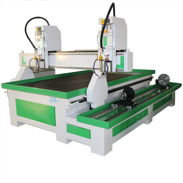 Double Heads 4 Axis Cutting engraving Woodworking Cnc Router Machine 1325