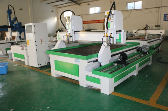 Double Heads 4 Axis Cutting engraving Woodworking Cnc Router Machine 1325