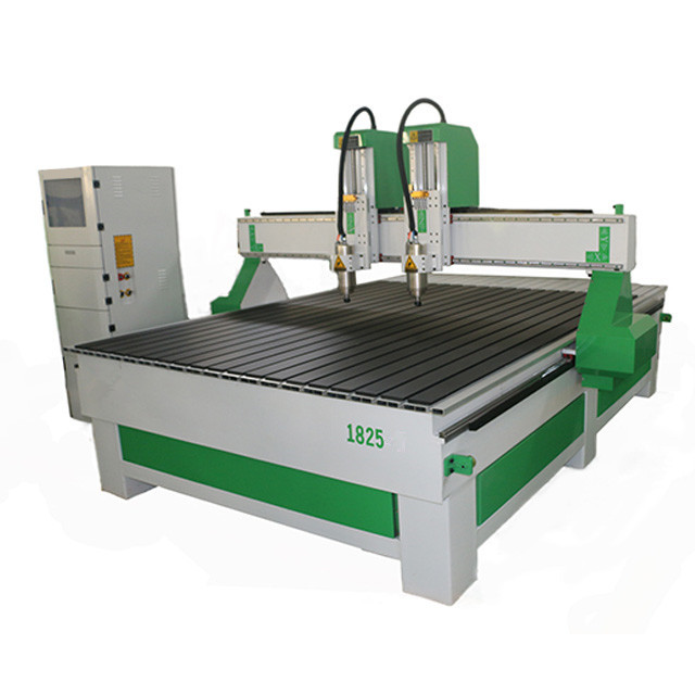 Double Heads Wood Kitchen Cabinet Door Making Cnc Router Machinery 1800*2500mm