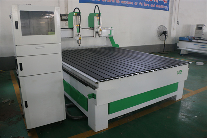 Double Heads Wood Kitchen Cabinet Door Making Cnc Router Machinery 1800*2500mm