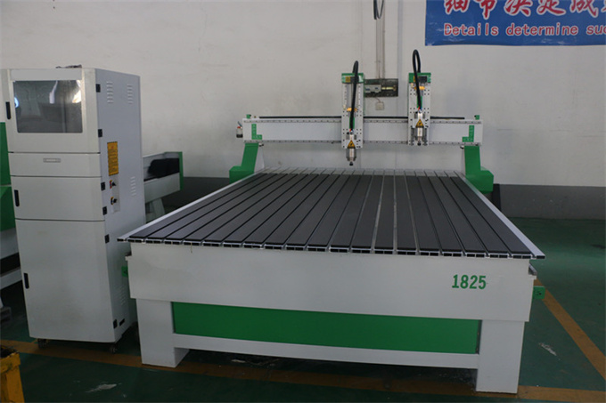 Double Heads Wood Kitchen Cabinet Door Making Cnc Router Machinery 1800*2500mm