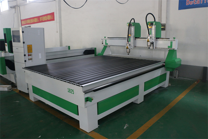 Double Heads Wood Kitchen Cabinet Door Making Cnc Router Machinery 1800*2500mm