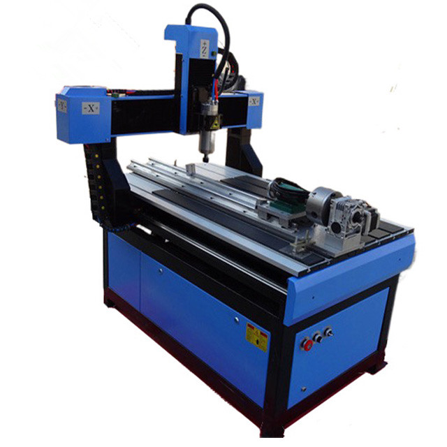 Hobby mini CNC wood router 6090 4 axis lathe machine with DSP controller